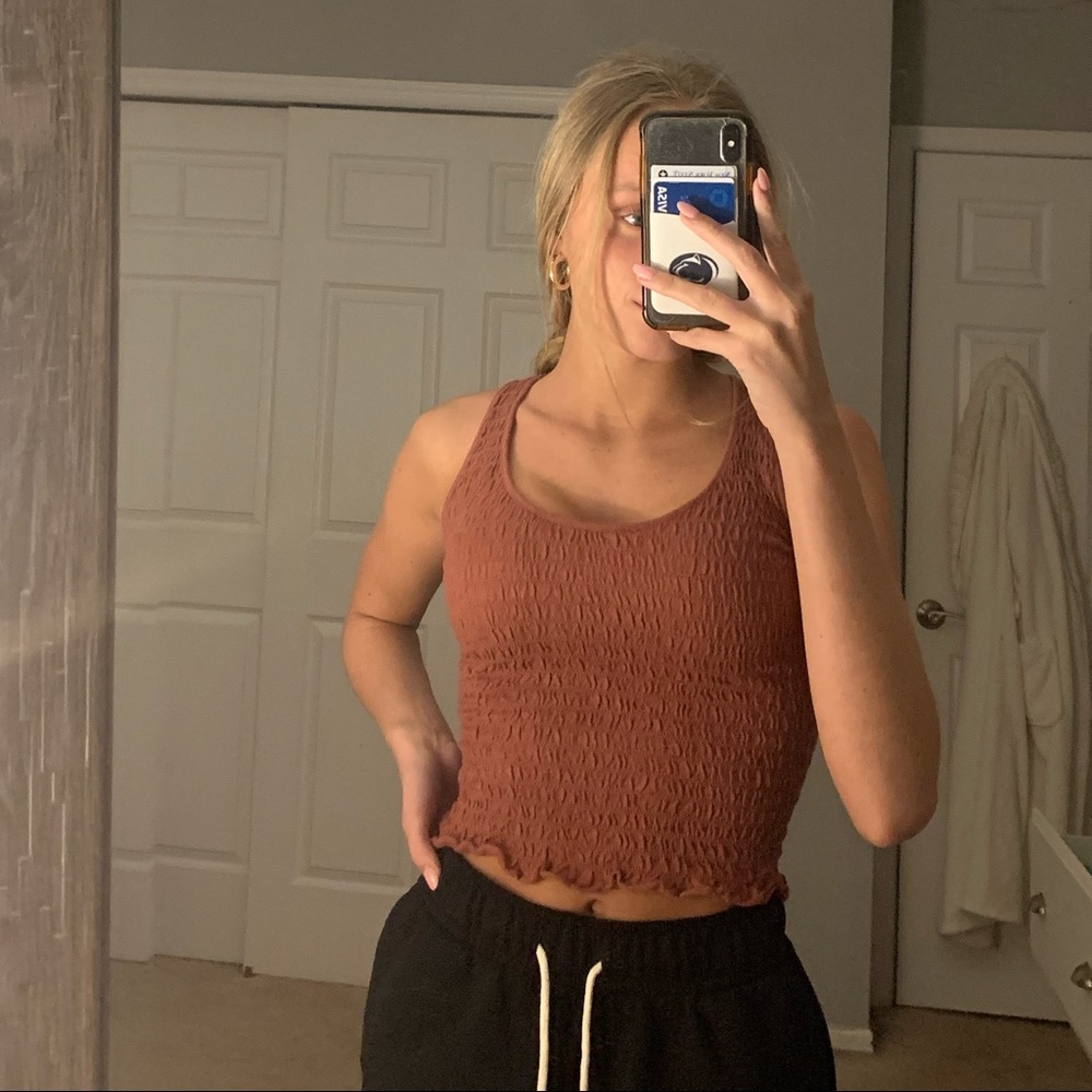 burgundy halter tank top